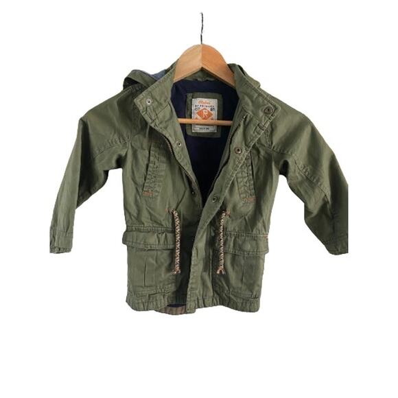 Rebel by Primark Toddler Olive Green Utility Zip Snap‎ Jacket Sz 3-4Yrs - Picture 2 of 10
